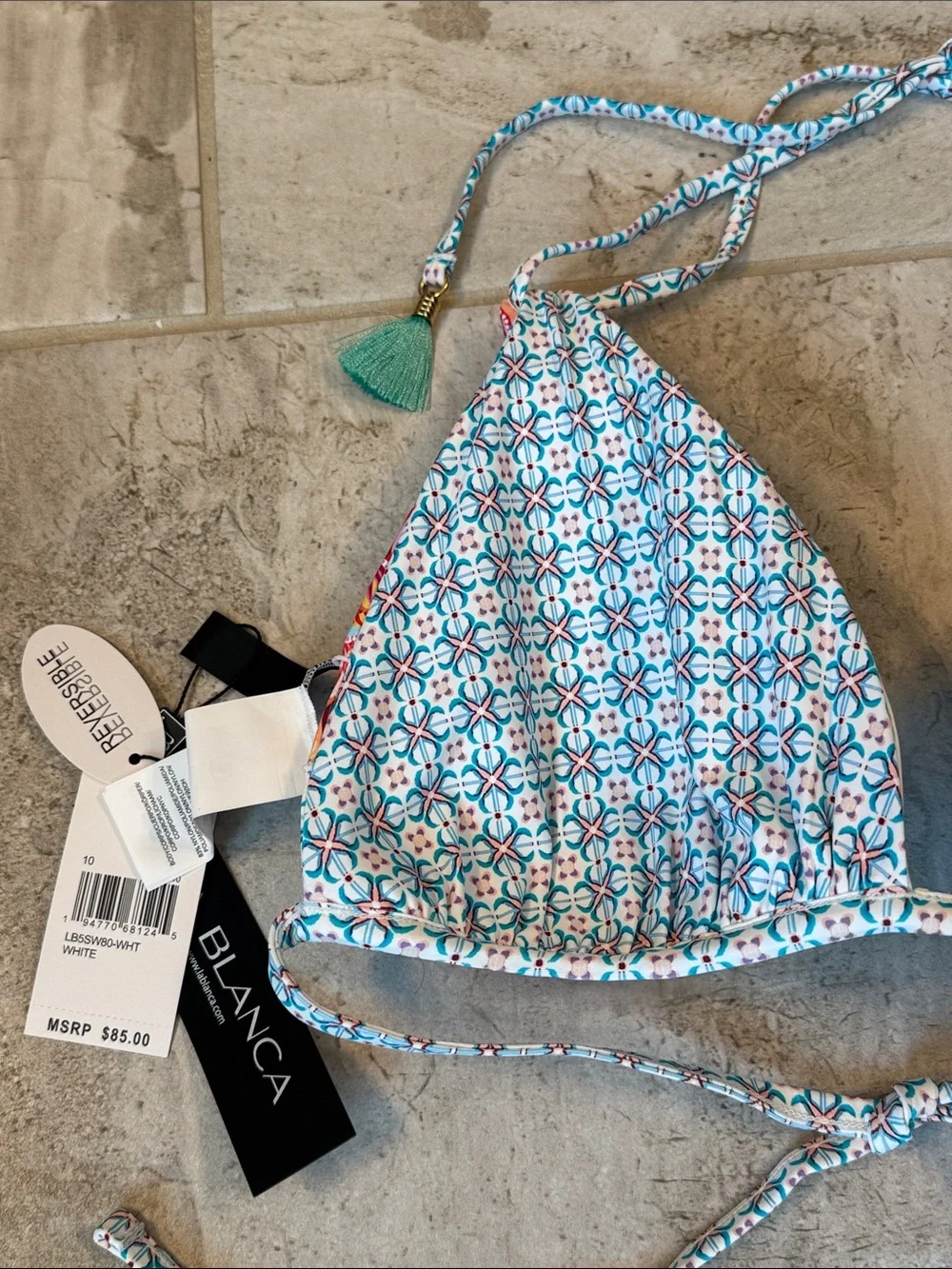 La Blanca NWT swimwear reversible bikini top beach summer vacation resort
